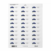 Étiquette Hiboux Bleus Conception Adresse de Retour (Feuille entière)
