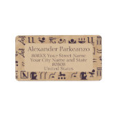 Étiquette Hiéroglyphes égyptiens anciens Art sur parchemin (Devant)