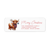 Étiquette Highland Cow Return Address Labels (Devant)