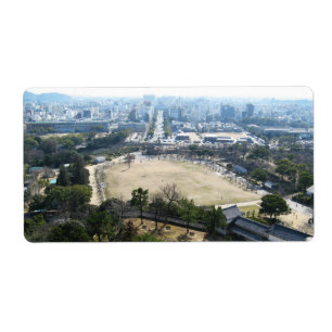 Étiquette Himeji, Japon (Vue du château haut)