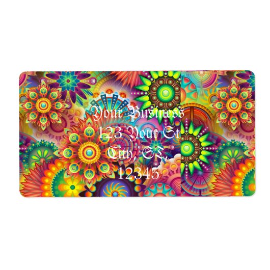 Étiquette Hippie Super Techno Psychedelic Thunder_Cove (Devant)