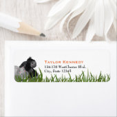 Étiquette Hippo et Gorille dans l'herbe (En situation)