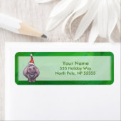 Étiquette Hippo Festif Sur Vert (En situation)