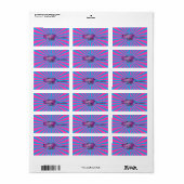 Étiquette Hippo violet au soleil rose (Feuille entière)