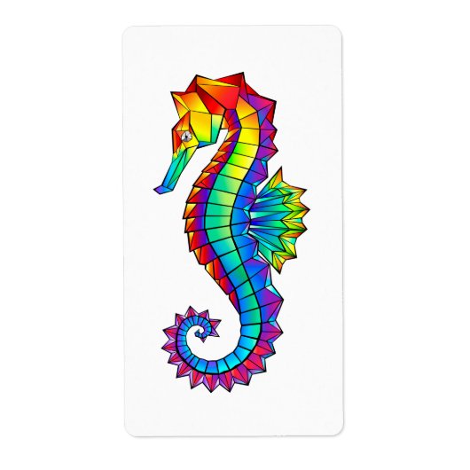 Étiquette Hippocampe polygonal arc-en-ciel (Devant)