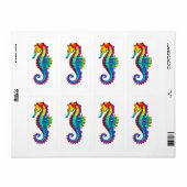 Étiquette Hippocampe polygonal arc-en-ciel (Feuille entière)