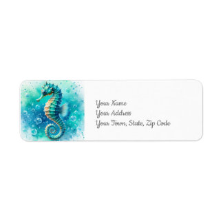 Étiquette Hippocampe sous la mer plage côtière