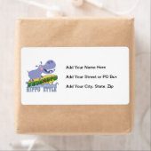 Étiquette Hippopotame de surfer (En situation)