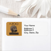 Étiquette Hippopotame vintage hippo zoo poster wpa (En situation)