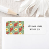 Étiquette hipster de nourriture, tendance, bacon, oeuf, turq (En situation)