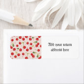 Étiquette Hipster, rétro, cerise, motif, rouge, rose, pâle,  (En situation)