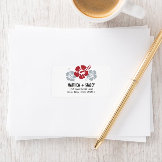 Étiquette Hisbiscus Fleurs (En situation)