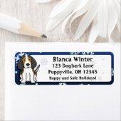 Étiquette Hiver Cartoon Treeing Walker Coonhound (En situation)