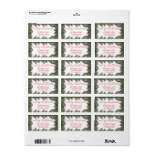Étiquette hiver moderne branche de pin script rouge Noël (Feuille entière)