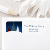 Étiquette Hiver Moderne Joyeux arbres de vacances (En situation)