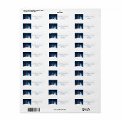 Étiquette Hiver Moderne Joyeux arbres de vacances (Feuille entière)