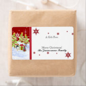 Étiquette Hivernal Whimsy mignonne bébé pingouin dans l'étoi (En situation)