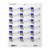 Étiquette Hivernal Whimsy mignonne bébé pingouin dans l'étoi (Feuille entière)