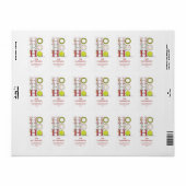 Étiquette HO HO Happy Holiday Christmas Greeting (Feuille entière)