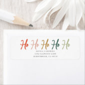 Étiquette Ho Ho Ho Brush Calligraphy Christmas Label (En situation)