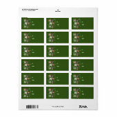 Étiquette Ho Ho Ho French Bulldog Joyeux Noël (Feuille entière)