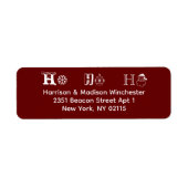 Étiquette Ho Ho Ho Noël vin de marron bordeaux Adresse (Devant)