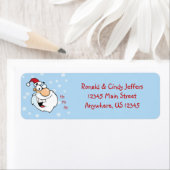 Étiquette Ho Ho Ho Père Noël Snowflakes (En situation)