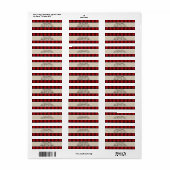 Étiquette HO HO Noël Vacances Buffle Rouge Plaid Kraft (Feuille entière)