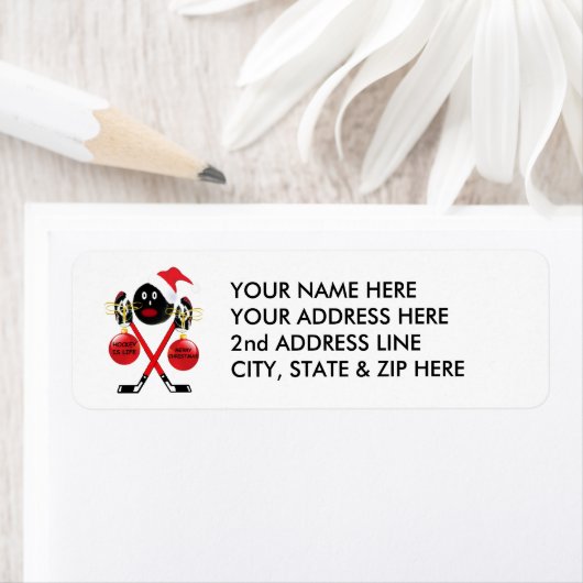 Étiquette Hockey Christmas (En situation)