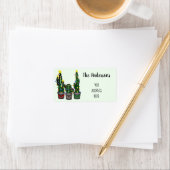 Étiquette Holiday Cactus Tree Address Return (En situation)