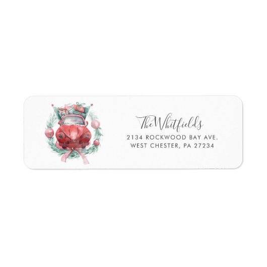 Étiquette Holiday Family Christmas Return Adresse (Devant)