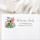 Étiquette Holiday Green Return Adresse (En situation)