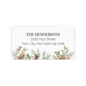 Étiquette Holiday Greenery Christmas Return Adresse (Devant)