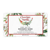 Étiquette Holiday holly branch modern typography product (Devant)