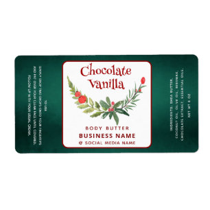 Étiquette Holiday holly brunch typography product label