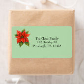 Étiquette Holiday Poinsettia shipping (En situation)