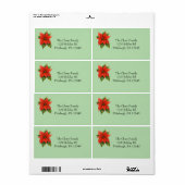 Étiquette Holiday Poinsettia shipping (Feuille entière)