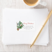 Étiquette Holiday Winter Greenery Address Label (En situation)