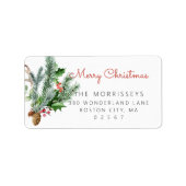 Étiquette Holiday Winter Greenery Address Label (Devant)
