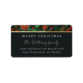 Étiquette Holly Berries Folift Christmas Adresse de retour (Devant)