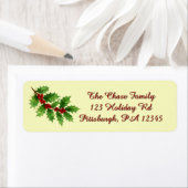 Étiquette Holly & Berries return address (En situation)