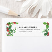 Étiquette Holly berry Joyeux Noël adresse de retour (En situation)