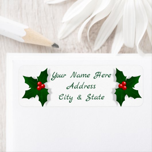 Étiquette Holly et Berries (En situation)