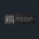 Étiquette Holly Jolly Christmas Chalkboard Adresse de retour<br><div class="desc">Festive Holly Jolly Noël vacances retourner les étiquettes d'adresse pour vous de personnaliser avec votre nom de famille et les détails d'adresse sur un arrière - plan de tableau noir. Conçu par Thisisnotme©</div>