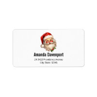 Holly Jolly Santa Claus Adresse de Noël rétro