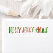 Étiquette HOLLY JOLLY XMAS Holiday Christmas Cute Hand-Drawn (En situation)
