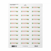 Étiquette HOLLY JOLLY XMAS Holiday Christmas Cute Hand-Drawn (Feuille entière)