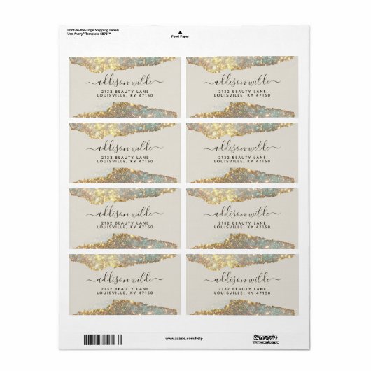 Étiquette Hologramme Signature Script moderne Glam Livraison (Feuille entière)
