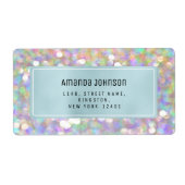 Étiquette Holographie RSVP encadrée Boutique en ligne bleu (Devant)