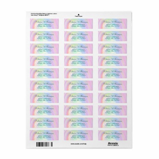 Étiquette Holographique arc-en-ciel esthétique Pastel Swirl (Feuille entière)